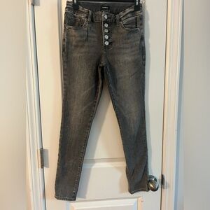 Express High Rise Black Button-Fly Jeans